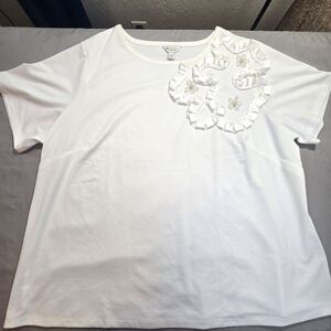 NWOT - Cato Collection Limited Edition Women Plus 22/24W Top Pearl/Ribbon Accent